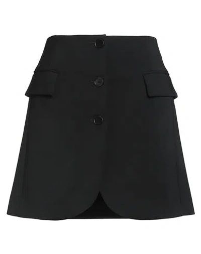 Lanvin Woman Mini Skirt Black Size 4 Virgin Wool, Elastane, Polyamide