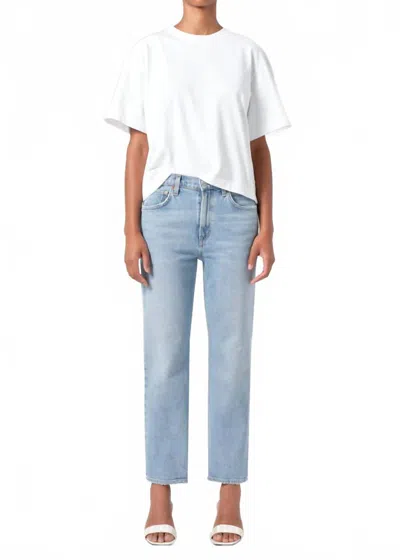 Agolde Amber Straight Leg Jeans In Intact In Blue