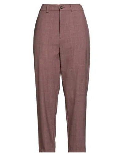 Solotre Woman Pants Camel Size 10 Polyester, Viscose, Elastane