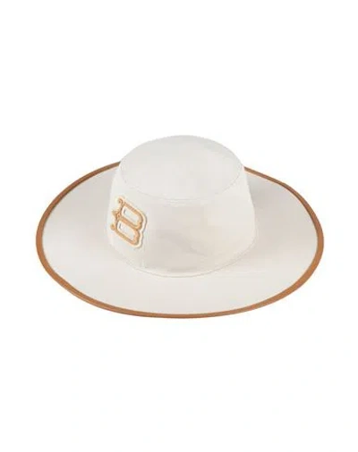 Borsalino Woman Hat Ivory Size L Cotton, Linen