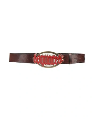 Dsquared2 Man Belt Dark Brown Size 39.5 Leather