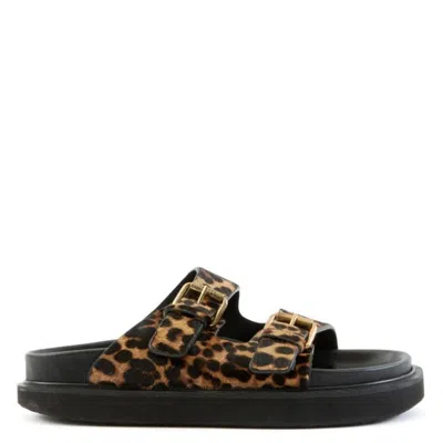 Isabel Marant Ladies Leopard Lennya Flat Sandals In Multi
