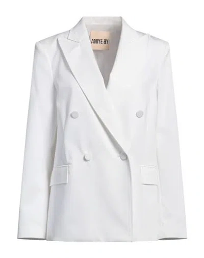 Aniye By Woman Blazer White Size 8 Cotton, Elastane