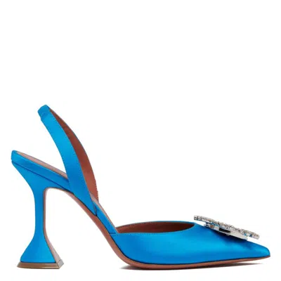 Amina Muaddi Ladies Satin Ocean Begum Sling Heels