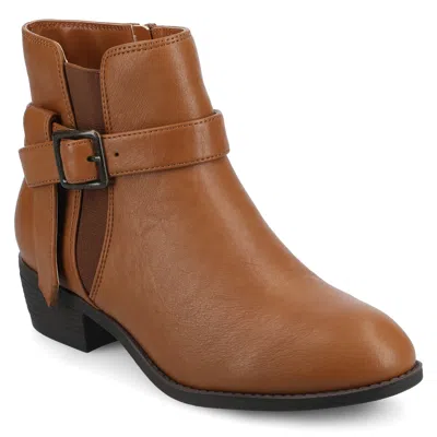 Journee Collection Journee Womens Devina Medium And Wide Width Buckle Detail Ankle Booties