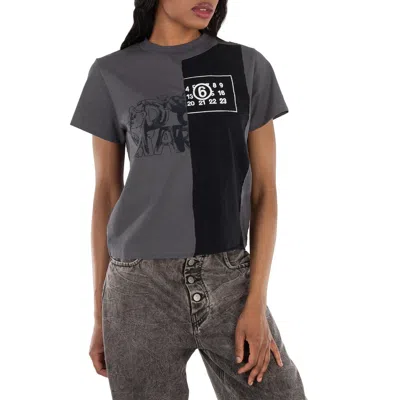 Mm6 Maison Margiela Logo Print Round Neck Cotton T-shirt, Size X-small