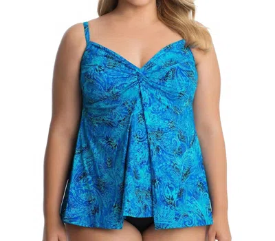 Miraclesuit Mediterra Love Knot Underwire Tankini Top - Plus In Blue