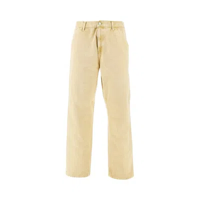 Carhartt Og Single Knee Printed Straight-leg Organic Cotton-canvas Trousers In Neutral