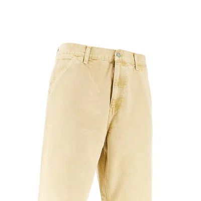 Carhartt Og Single Knee Printed Straight-leg Organic Cotton-canvas Trousers In Neutral