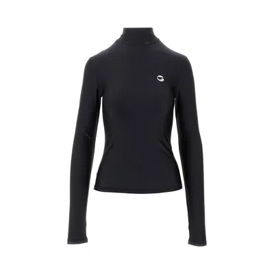 Coperni Black Tight High Neck Long Sleeve T-shirt