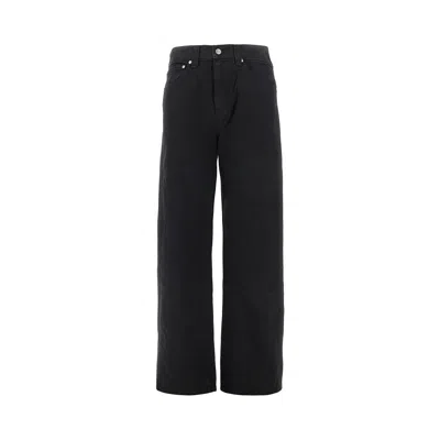 Khaite Bacall Low Rise Straight Jeans In Black