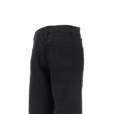 Khaite Bacall Low Rise Straight Jeans In Black