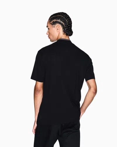 Armani Exchange Polo Shirts In Black