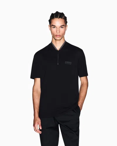 Armani Exchange Polo Shirts In Black