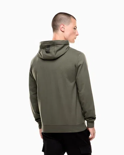Ea7 Core Identity Cotton Hooded Sweatshirt In Gray