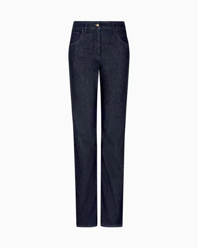 Giorgio Armani Denim Collection Five-pocket Flared Trousers In Stretch Denim