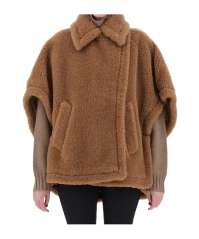 Max Mara Teddy-fabric Oversized-collar Cape