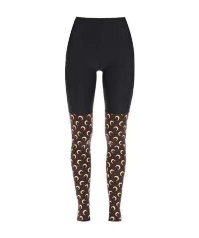Marine Serre Black Moon Print Cycling Leggings In Black