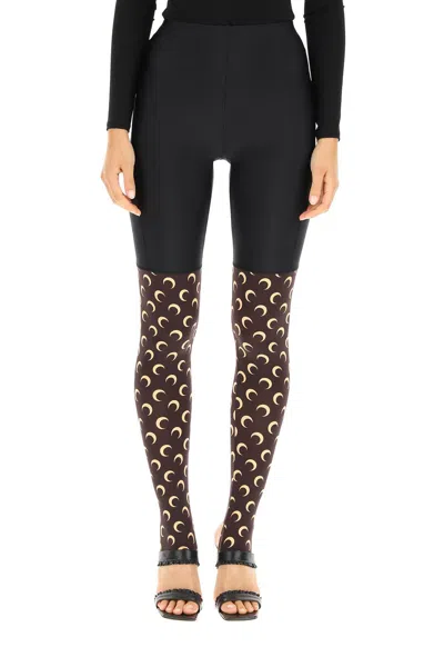 Marine Serre Black Moon Print Cycling Leggings In Black