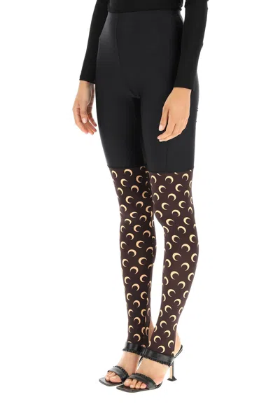 Marine Serre Black Moon Print Cycling Leggings In Black