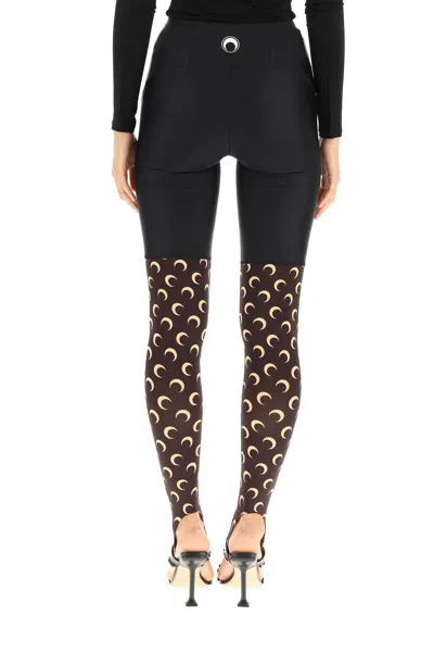 Marine Serre Black Moon Print Cycling Leggings In Black