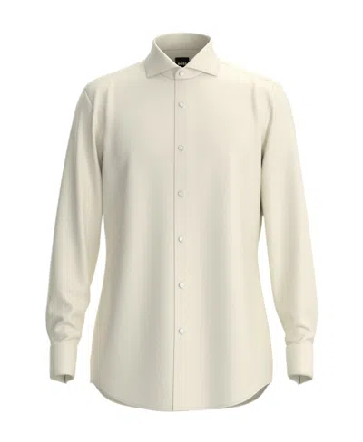 Hugo Boss Button-up Cotton Blend Shirt In White