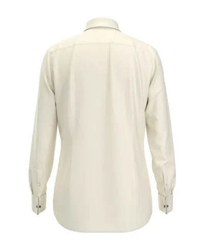 Hugo Boss Button-up Cotton Blend Shirt In White