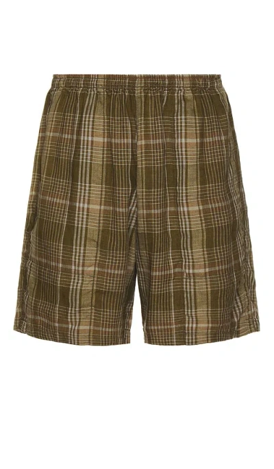 Beams Gym Shorts Mesh Plaid In Green