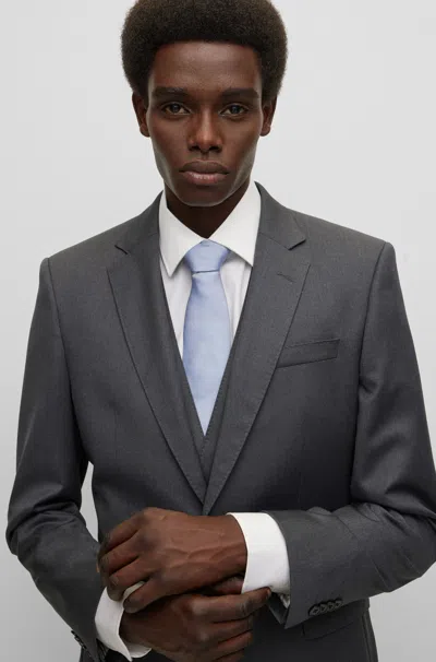 Hugo Boss Single-breasted Fitted Blazer In Black