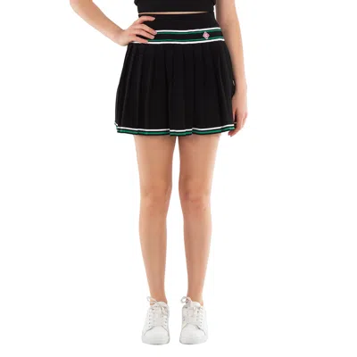 Casablanca Ladies Black Pleated Knit Skirt In Black