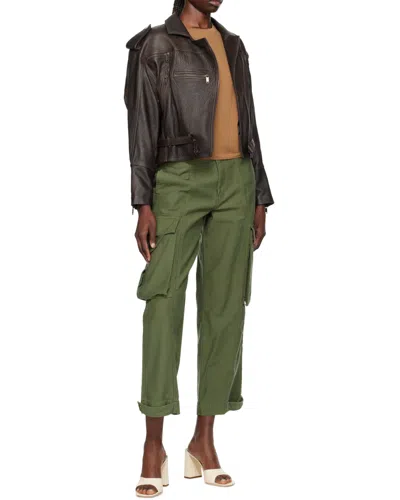 Frame Wide Leg Cargo Pants In Green