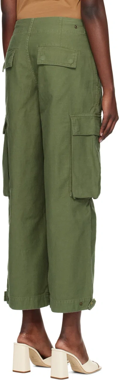 Frame Wide Leg Cargo Pants In Green