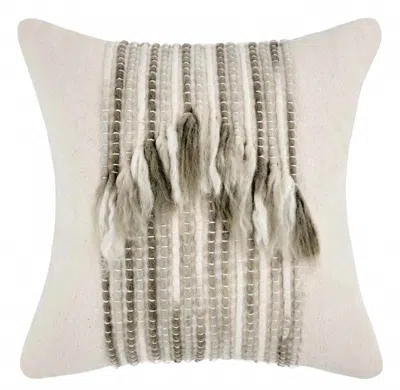 Classic Home Linen Fabric Blend Throw Pillow In Ivory