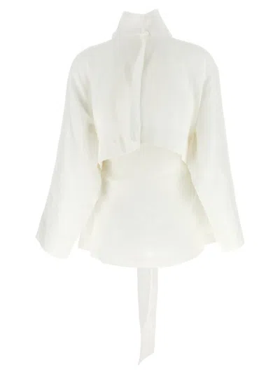 Issey Miyake White Hempen Jacket In White