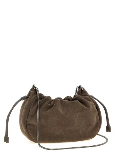 Brunello Cucinelli Leather Shoulder Bag In Brown