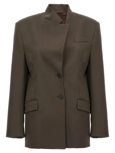 Attico Single-breasted Virgin Wool Blazer
