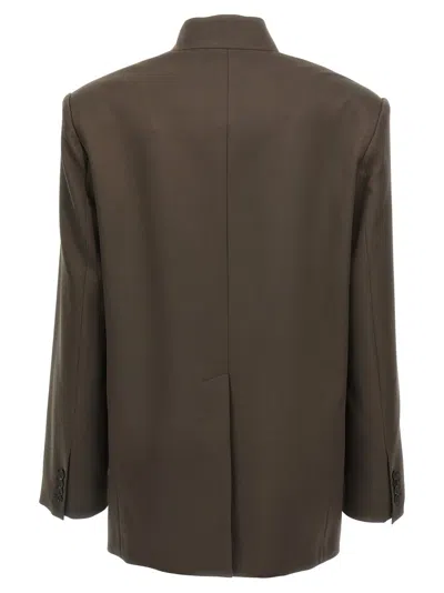 Attico Single-breasted Virgin Wool Blazer