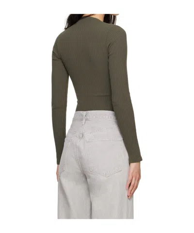 Agolde Ribbed Knit Bodysuit In Multi