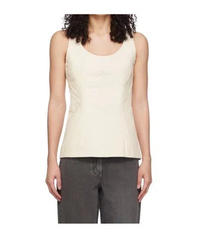 Remain Birger Christensen Round-neck Zippered Vest In Neutral