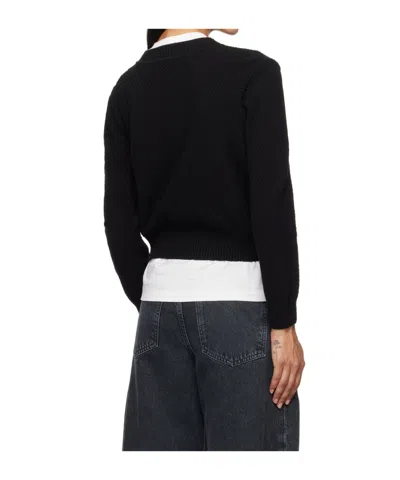 Frame Denim Shrunken Cashmere Cardigan In Black