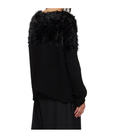 Junya Watanabe Crew Neck Ribbed Sweater In Black