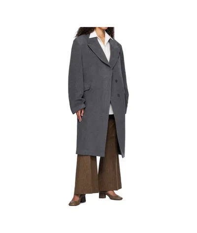 Remain Birger Christensen Heavy Wool Blend Long Coat In Black