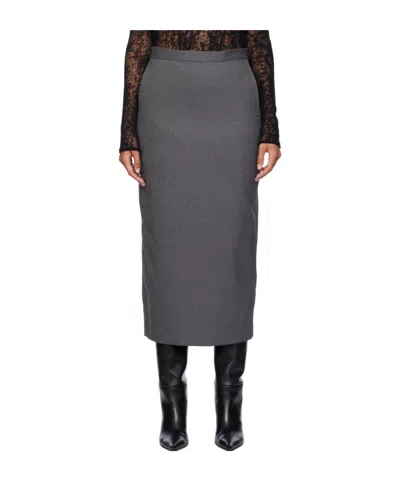 Remain Birger Christensen Suiting Midi Skirt In Gray
