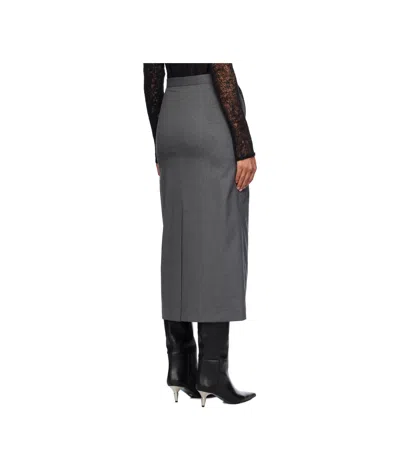 Remain Birger Christensen Suiting Midi Skirt In Gray