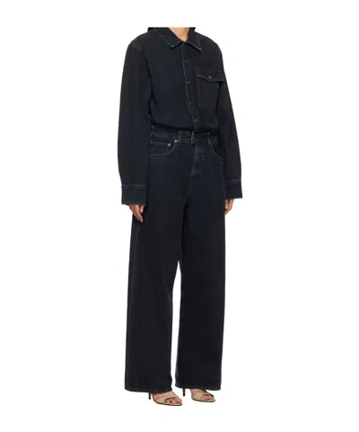 Agolde Five-pocket Denim Jumpsuit In Black