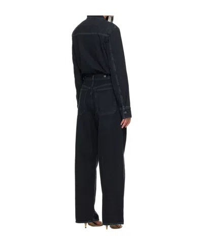 Agolde Five-pocket Denim Jumpsuit In Black