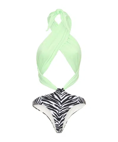 Reina Olga Lace-up Bikini Bodysuit