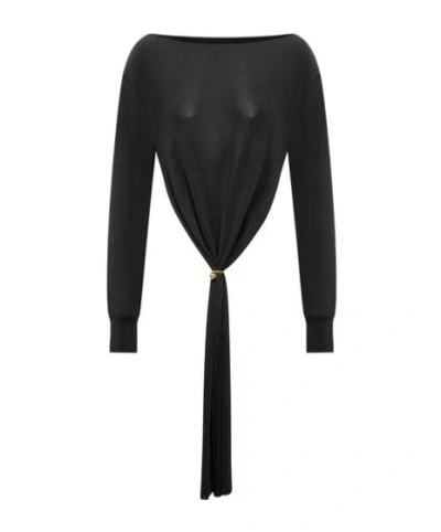 Philosophy Di Lorenzo Serafini Draped Viscose Crop Top In Blue
