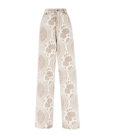 Giuseppe Di Morabito Lace Overlay High Waist Wide Leg Trousers