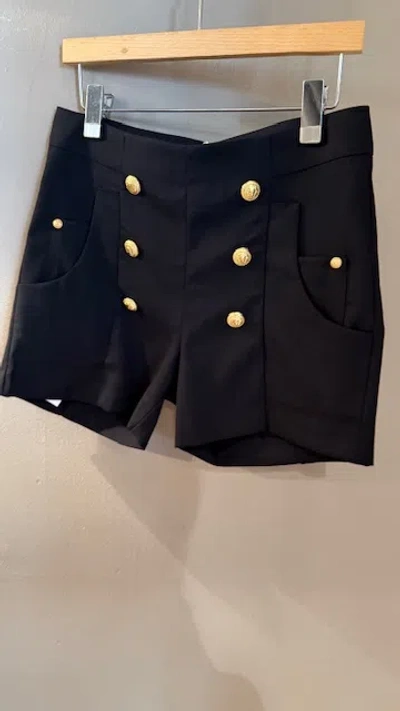 Balmain Twill Shorts In Black